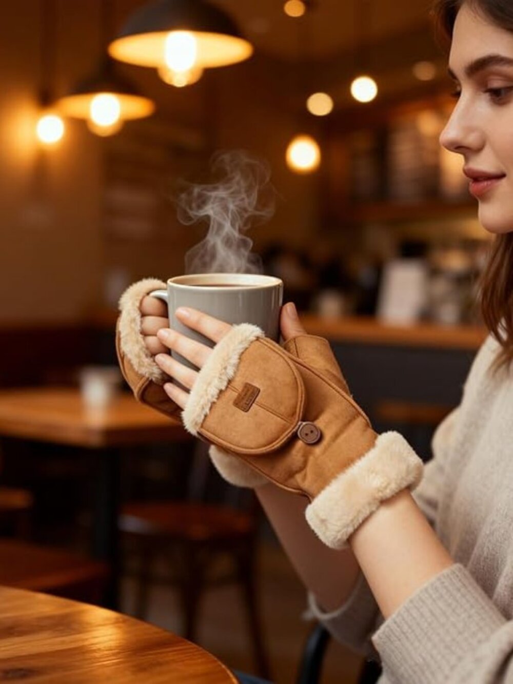 Winter Thermal Insulation Warm Fingerless Gloves